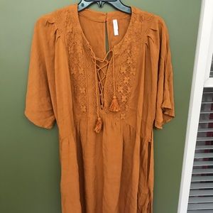 Golden yellow tassel dress